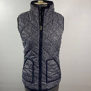 SJ Vest Herringbone Quilted Women Small Lightweight Sleeveless Front Pockets